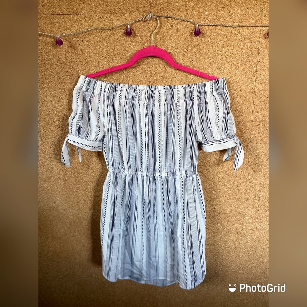 Off the shoulder striped dress